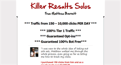 Desktop Screenshot of killerresultssolos.com